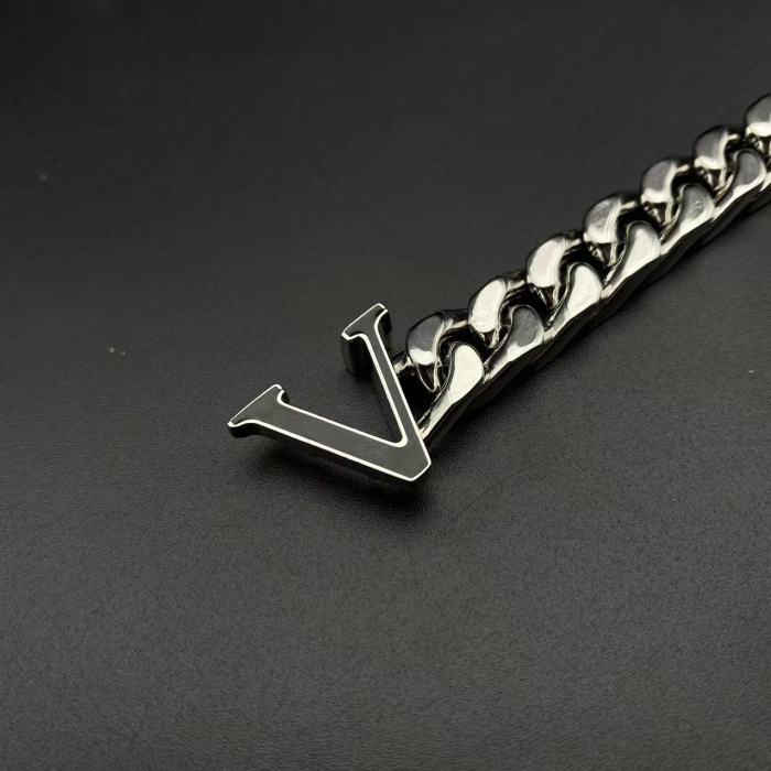 Black logo bracelet necklace