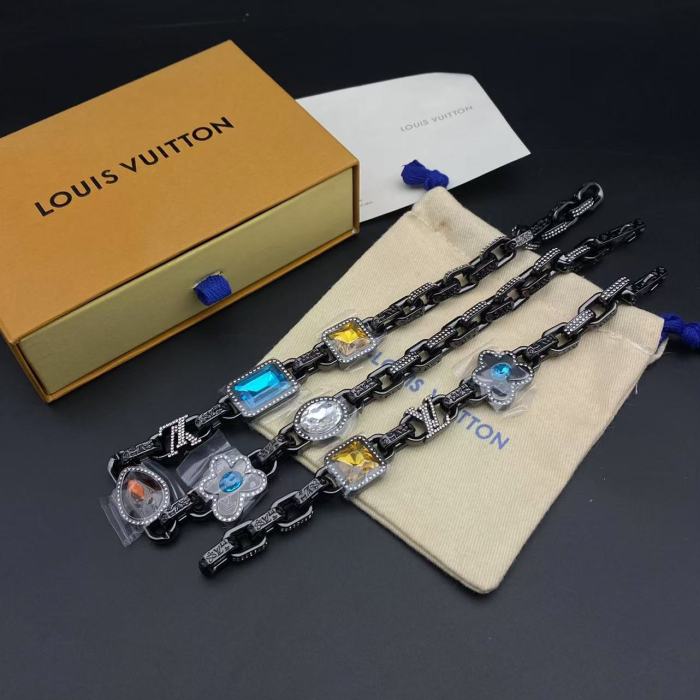 Gemstone with diamond bracelet necklace