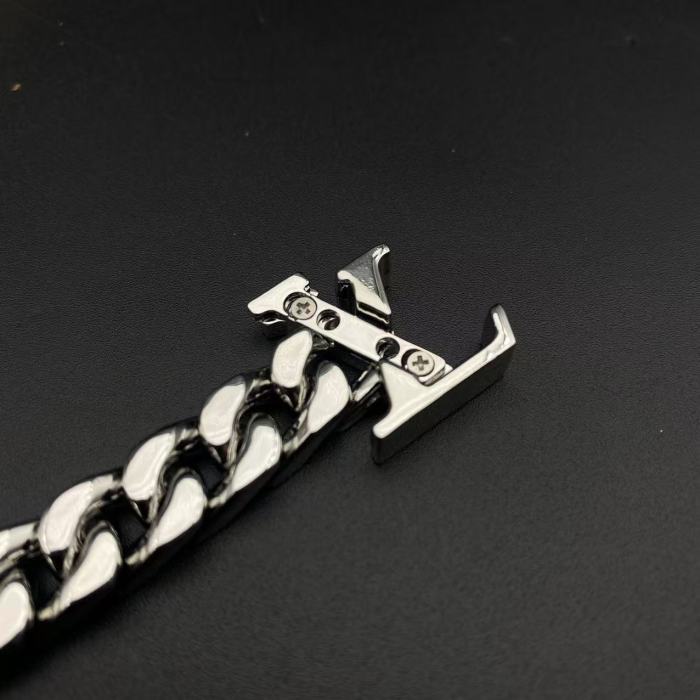 Black logo bracelet necklace