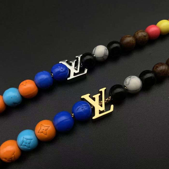 Colorful round bead necklace