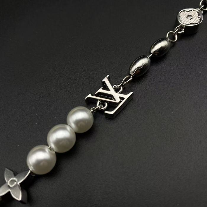 Round bead logo bracelet necklace