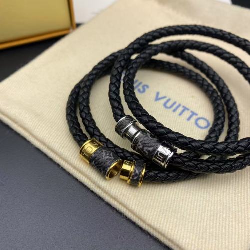 Double layered leather rope bracelet