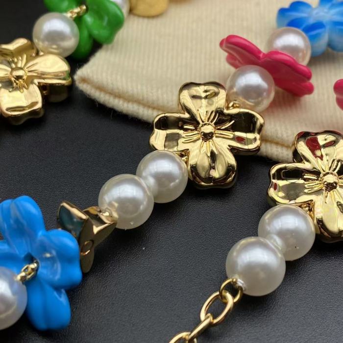 Flower bracelet necklace