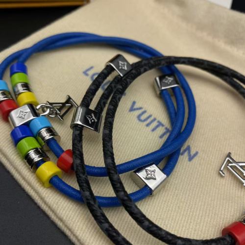 Double layered leather rope logo bracelet