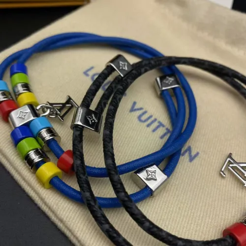 Double layered leather rope logo bracelet