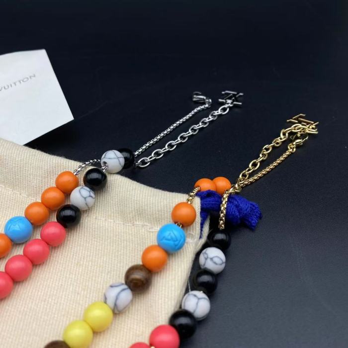 Colorful round bead necklace