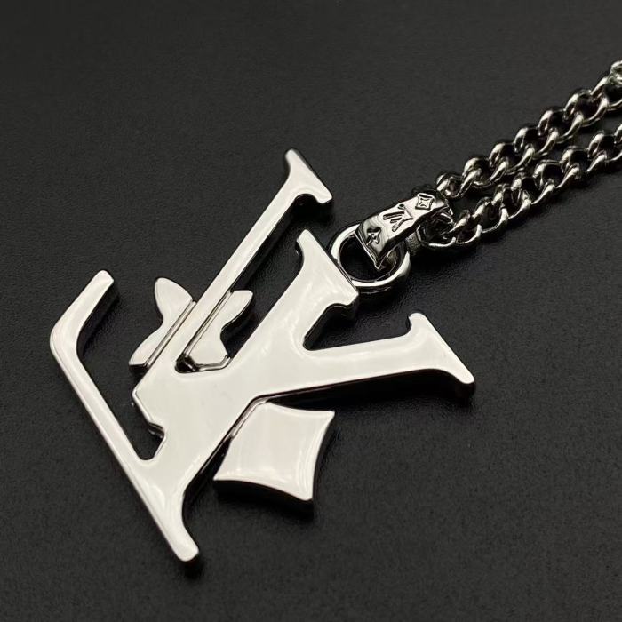 Silver logo necklace