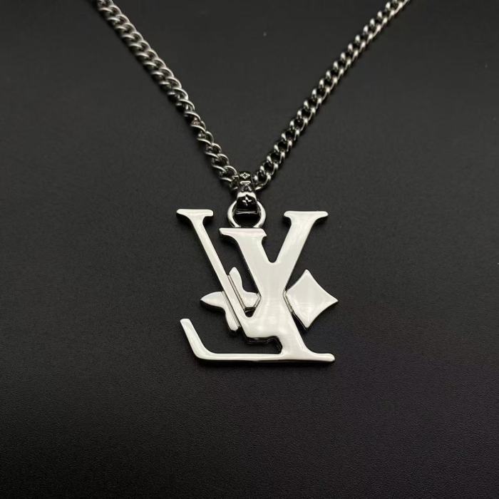 Silver logo necklace