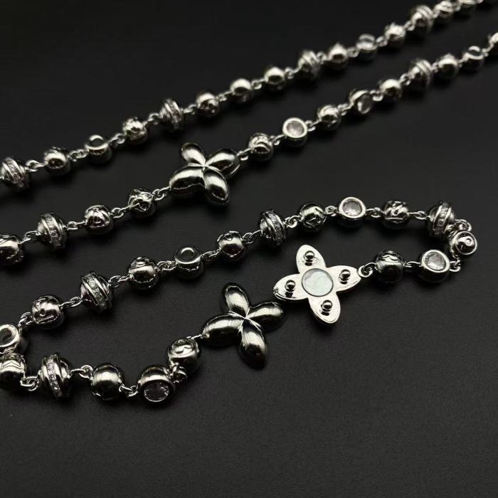 Round bead bracelet necklace