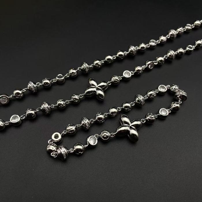 Round bead bracelet necklace