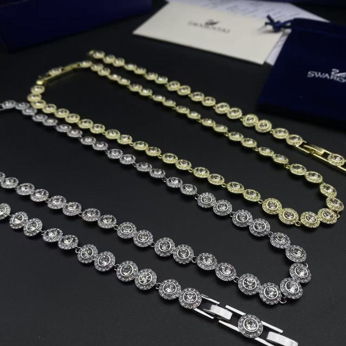 Round diamond bracelet necklace