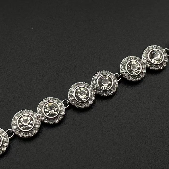 Round diamond bracelet necklace