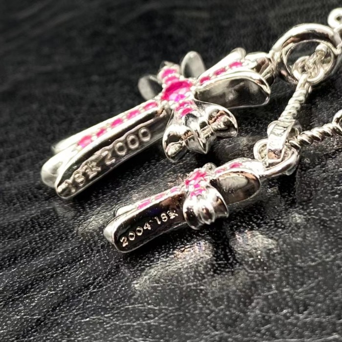 Platinum plated double pendant necklace