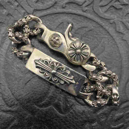 Lobster Button Cross Full Flower Bracelet