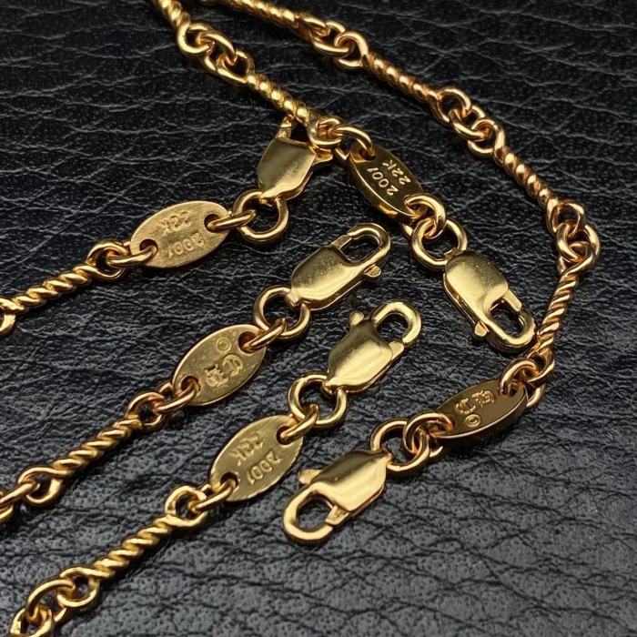 Gold plated double pendant necklace
