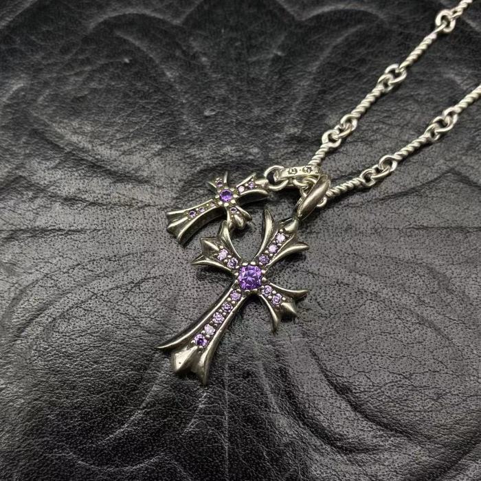 Double pendant necklace with diamonds