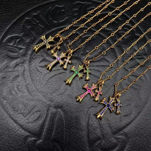 Gold plated double pendant necklace
