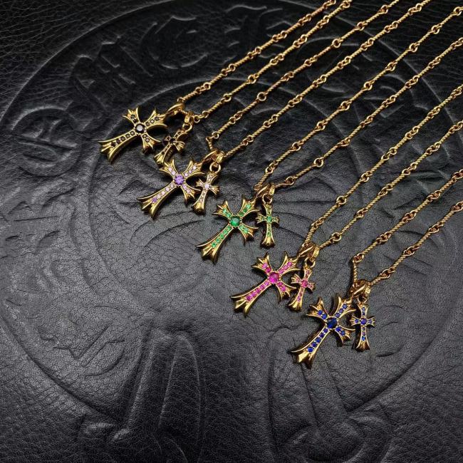 Gold plated double pendant necklace