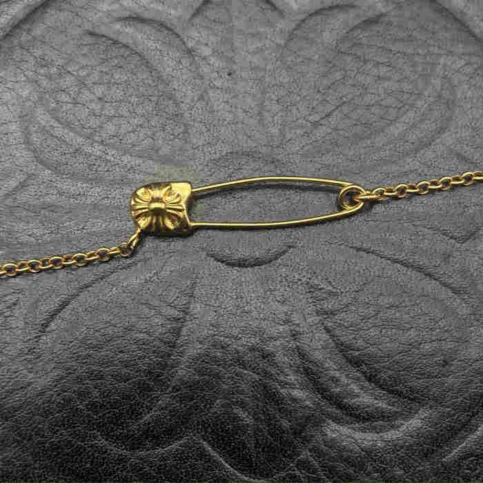 Gold plated pin necklace