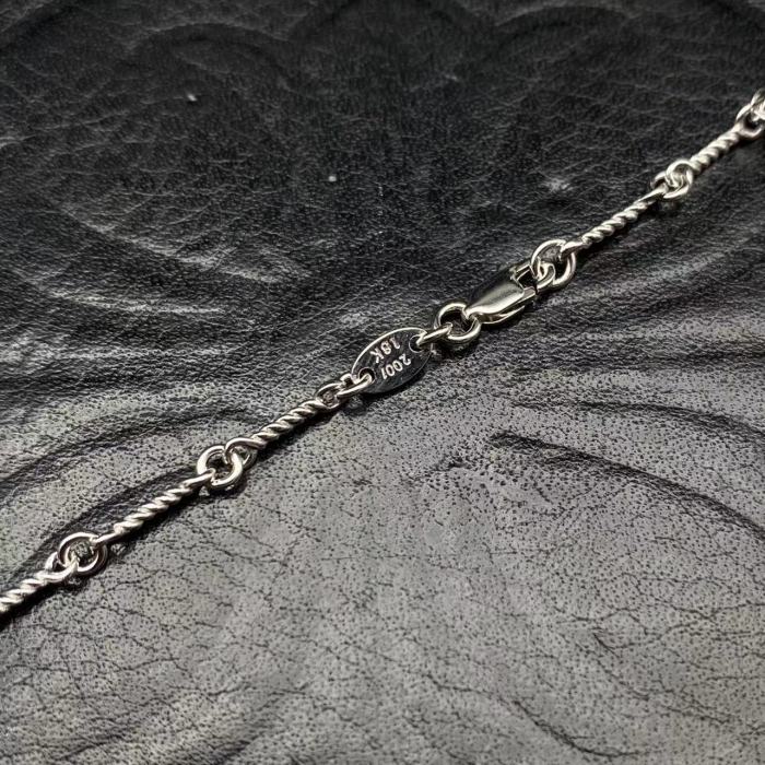 Platinum plated double pendant necklace