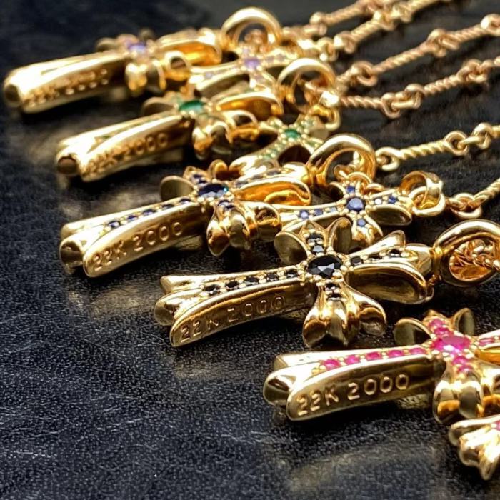 Gold plated double pendant necklace