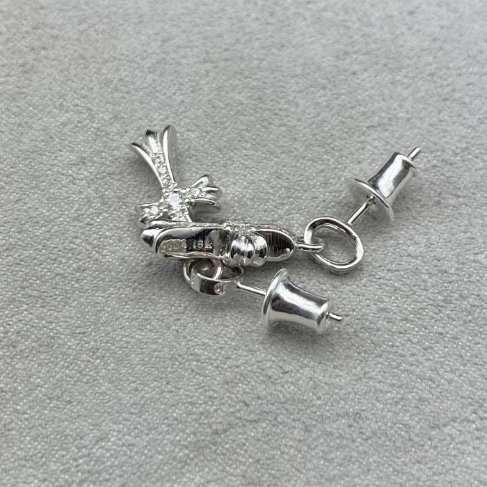 Platinum plated bbf earrings