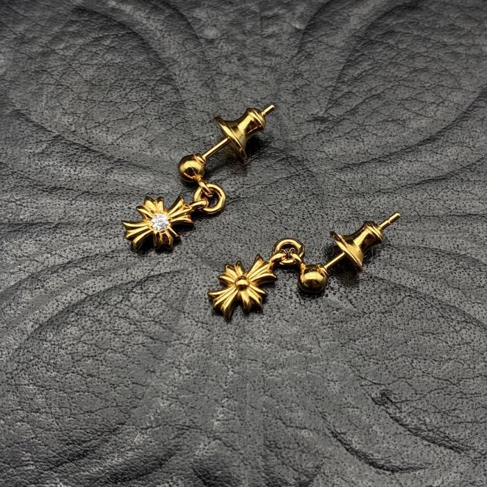 Gold plated small cross earrings