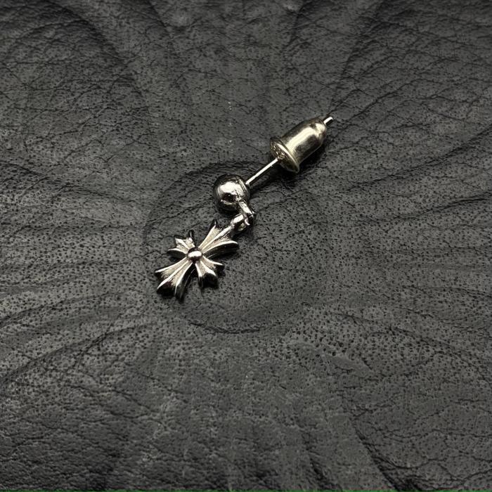 Platinum plated small cross earrings