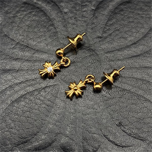 Gold plated small cross earrings
