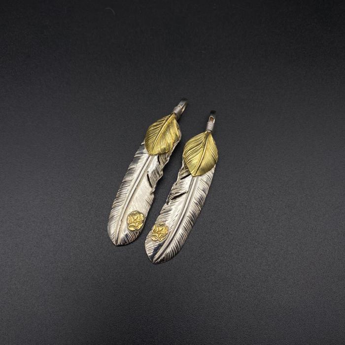 Golden Leaf Dot Gold Feather