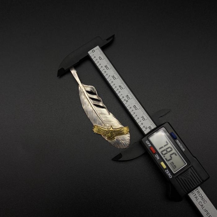 Eagle inlaid with natural feathers