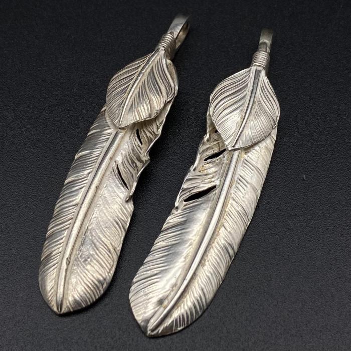 Silver leaf pigment feather