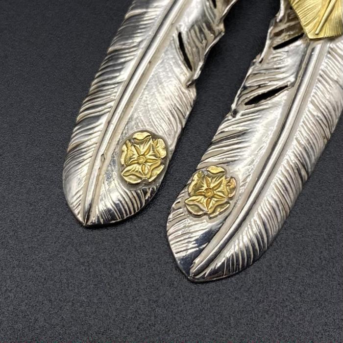 Golden Leaf Dot Gold Feather