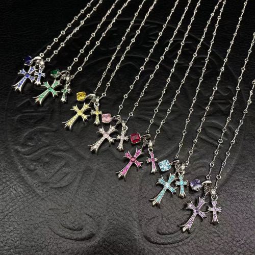 Platinum plated three pendant necklace