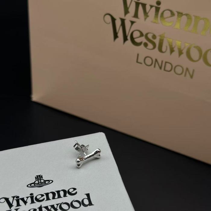 Silver bone earrings