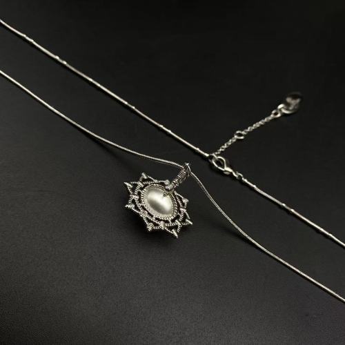 Octagonal Pearl Orb Necklace