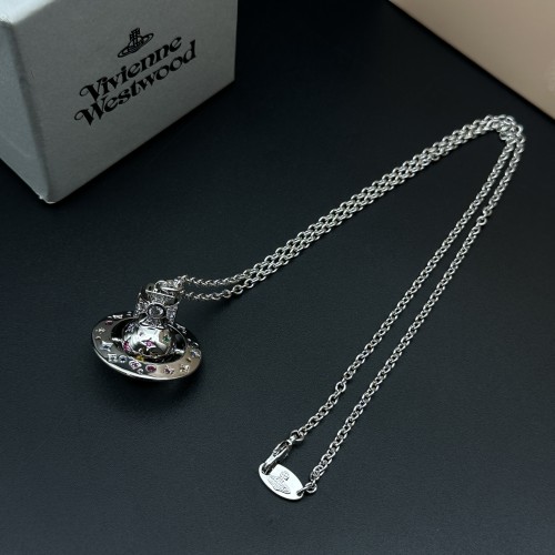 Neon colored diamond planet necklace