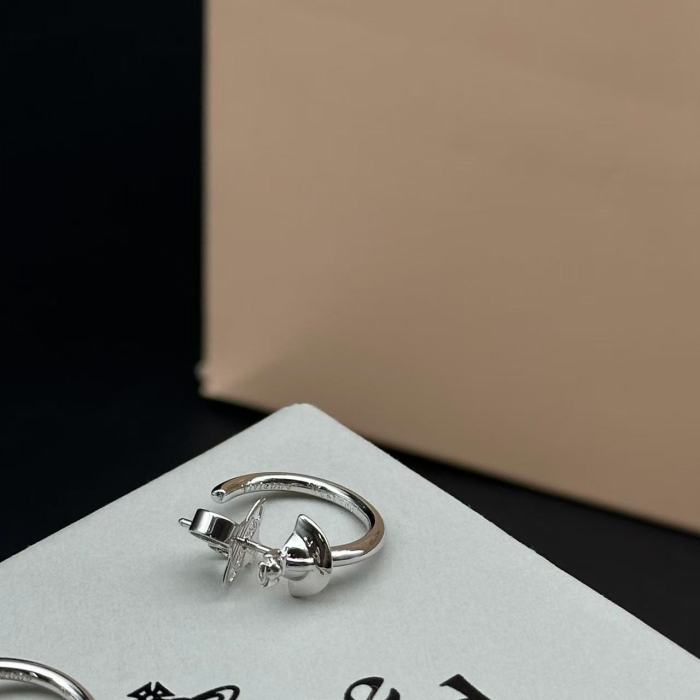 Silver Ring Saturn Earrings