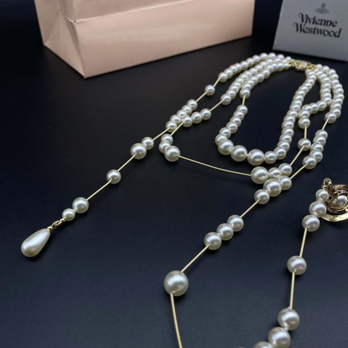 Broken pearl necklace gold/silver