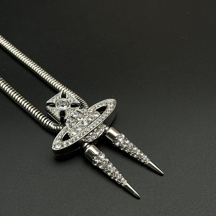 Saturn Tie Knot Necklace