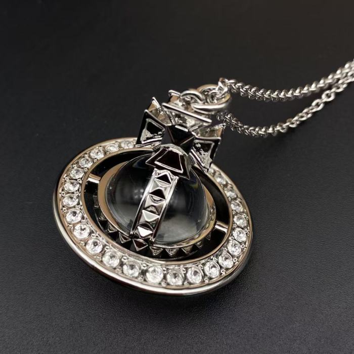 Large Rivet Aviator Necklace/Glacier Blue Aviator Necklace