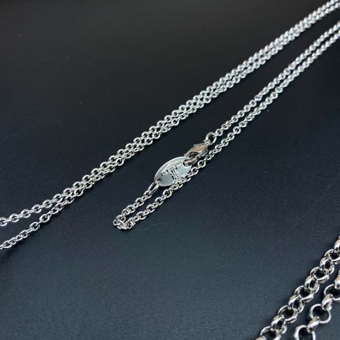 Large Rivet Aviator Necklace/Glacier Blue Aviator Necklace