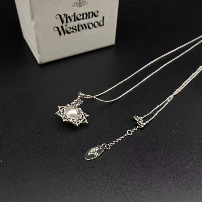 Octagonal Pearl Orb Necklace