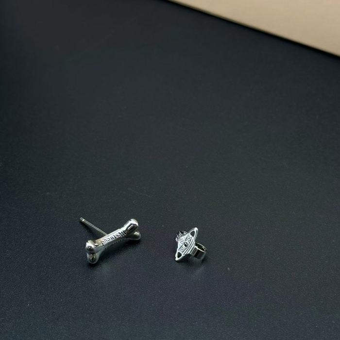 Silver bone earrings