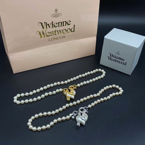 Love pin, pearl necklace, gold/silver