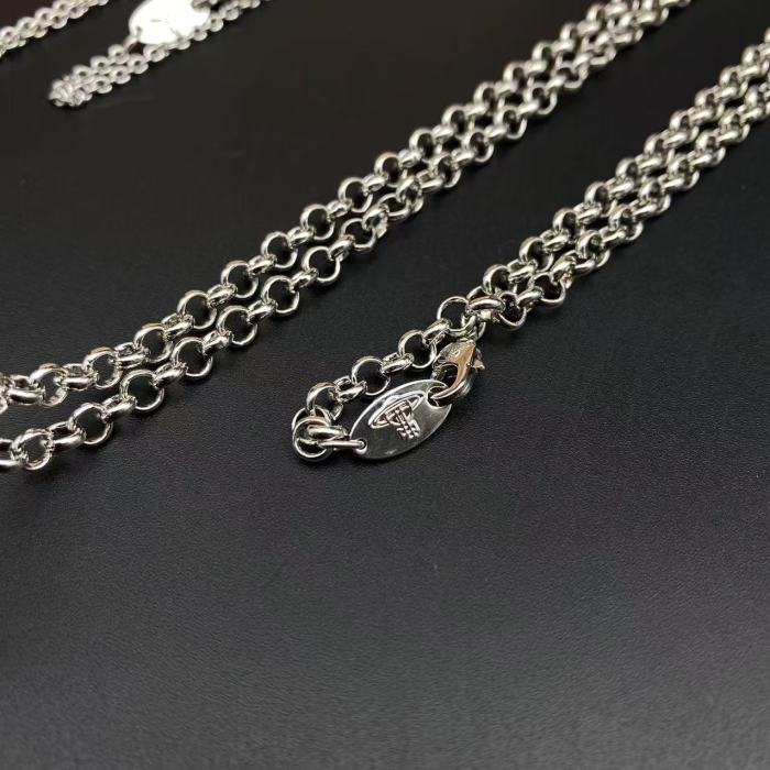 Large Rivet Aviator Necklace/Glacier Blue Aviator Necklace