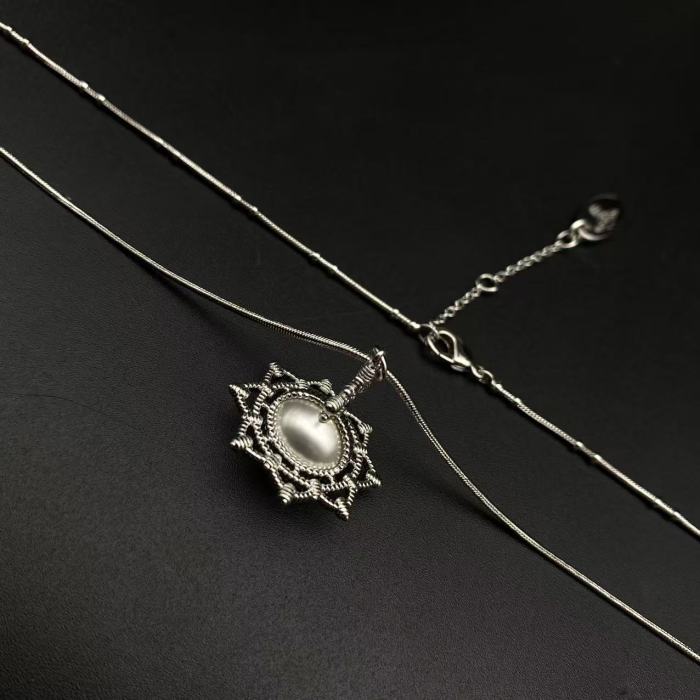 Octagonal Pearl Orb Necklace