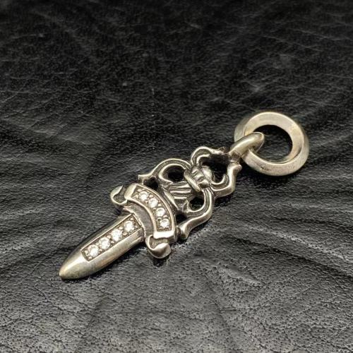 Small diamond ring sword pendant