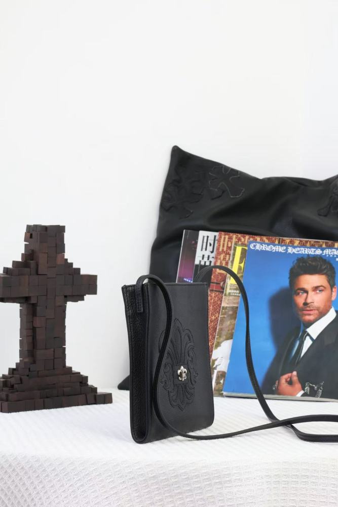 Leather Iris Flower Handbag