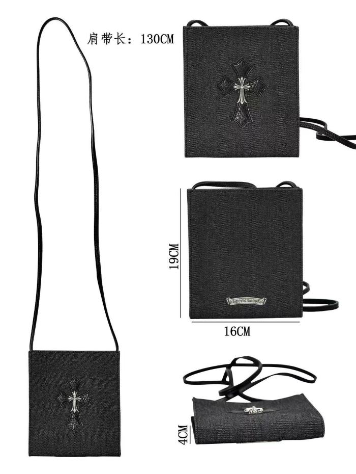 Cloth silver buckle cross tote bag